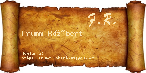 Frumm Róbert névjegykártya