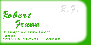 robert frumm business card
